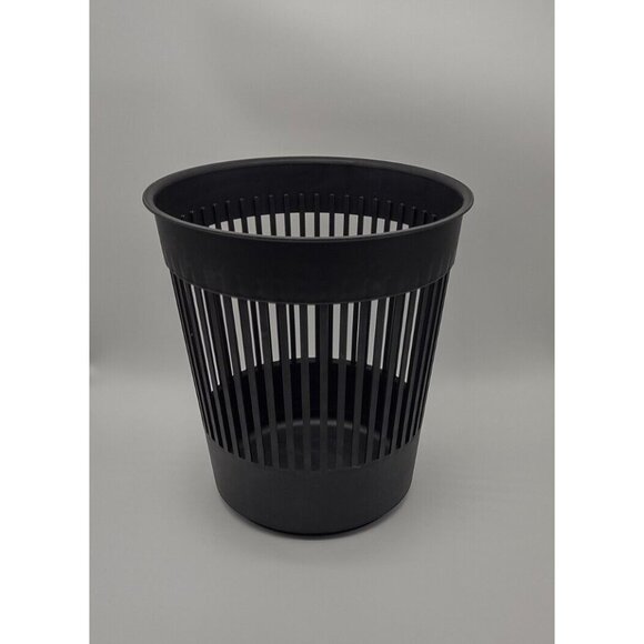 Vintage 1970s 80s Heller Canada 12" Black Trash Can Storage Bin, MCM Mid Century - Picture 2 of 16